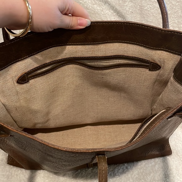 Genten Tosca Leather Brown Tote Shoulder Hand Bag Gently Used - Picture 7 of 14